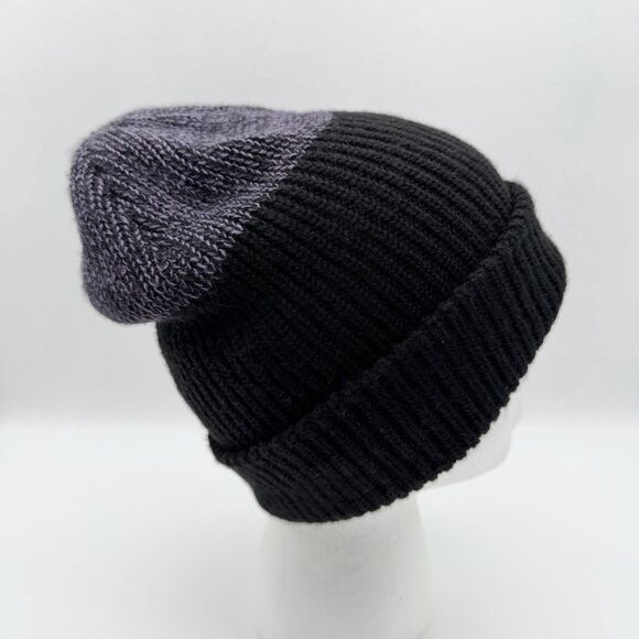 Travis Mathew Jack Knife Knit Beanie Golf Hat Black Purple Cuffed Acrylic OS NEW - Picture 4 of 9